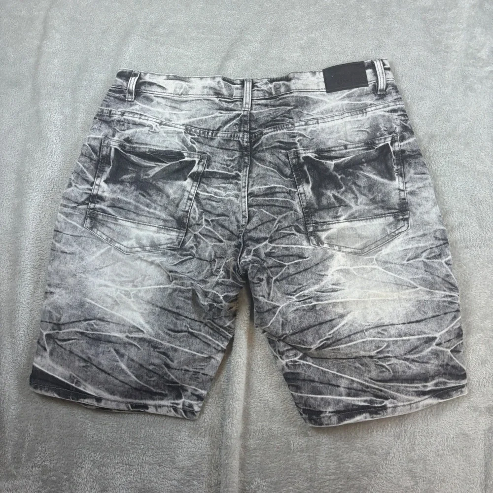 Southpole Denim Shorts Men 38 Slim Moto Acid Wash Distressed Grey Streetwear‎